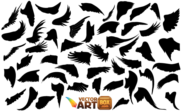 Wings Silhouettes Vector Free Images
