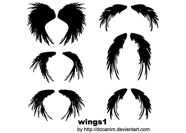 Wings Silhouettes Vector Image