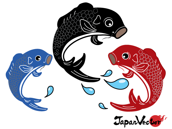 Japanese Koi Fish Vector Graphic
