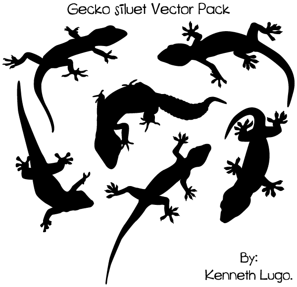 Gecko Silhouette Vector Graphics