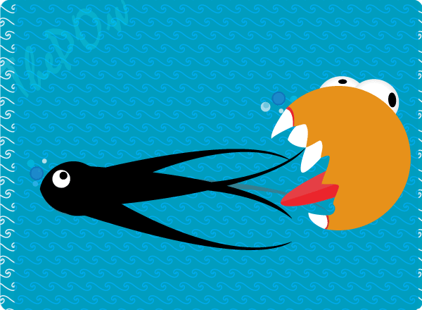 Swirly Fish and Monster Vector