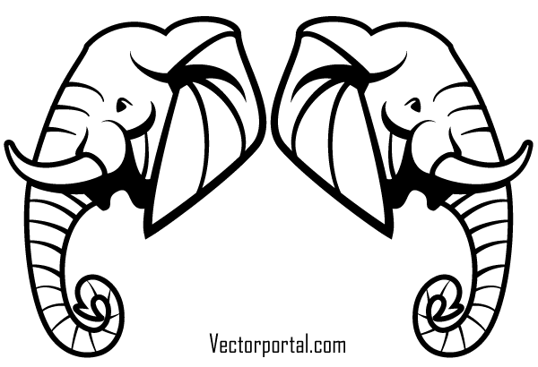 Elephant Head Vector Art