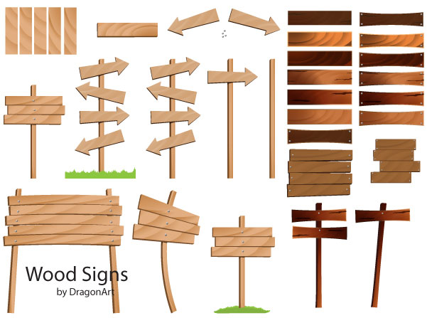 Vector  Wood Signs