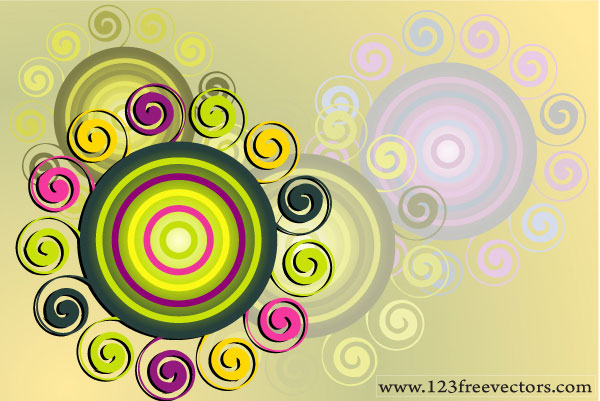 Swirl &Amp; Circle Background Vector