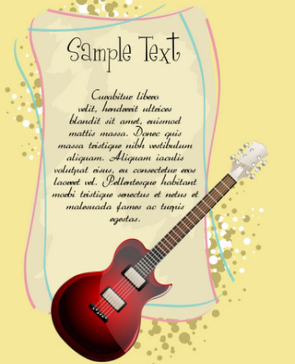 Guitar With Text Template