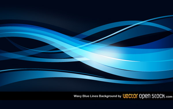 Wavy Blue Lines Background Vector