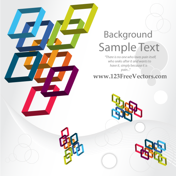3D Colorful Square Vector Background