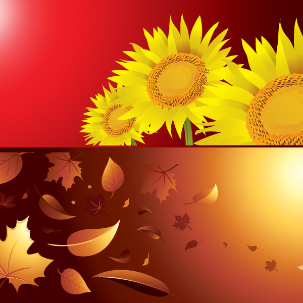 Autumn and Summer Vector Background Free