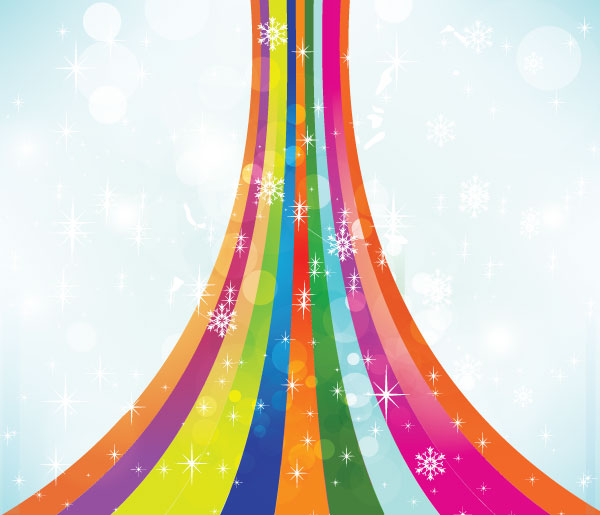 Colorful Snow Background Free Vector