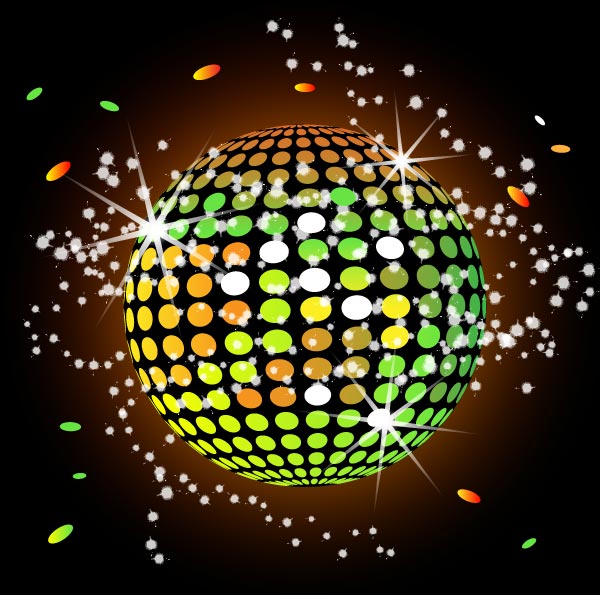 Vector Colorful Disco Ball Wallpaper