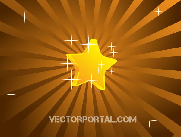 Retro Star Background Design Vector Graphics