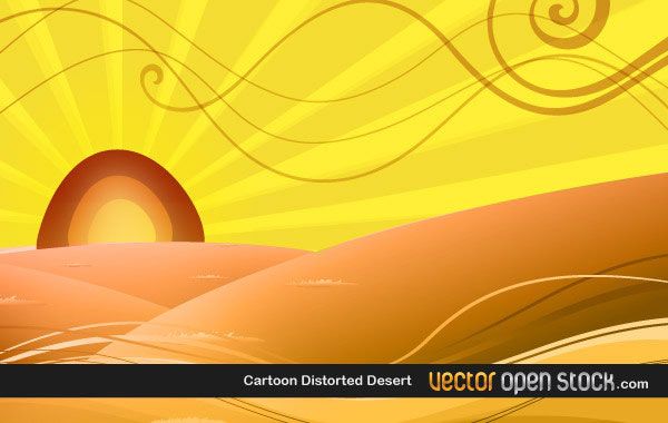 Vector Desert Sunset Scene