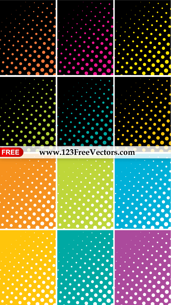 Colorful Halftone Dots Background Vector Pack