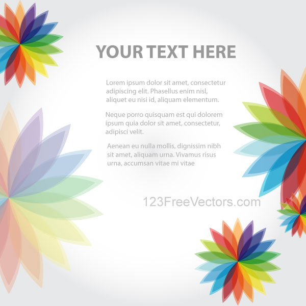 Abstract Background with Colorful Flowers Vector Art
