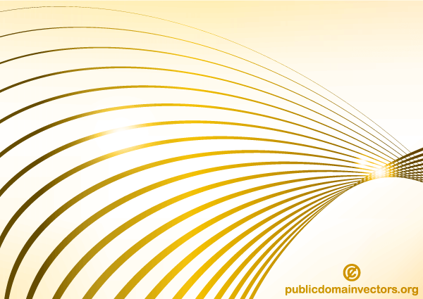 Abstract Golden Wave Line Background