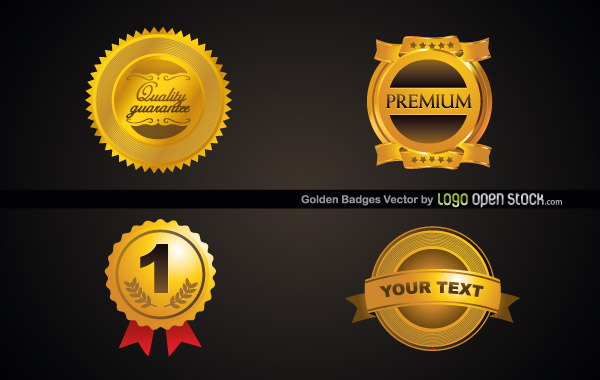 Golden Badges Free Vector