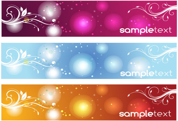 Free Vector Colorful Floral Banners