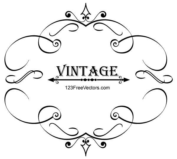 Vintage Calligraphy Frame Vector Graphics