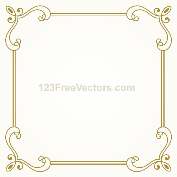 Vintage Gold Frame Design Vector Graphics