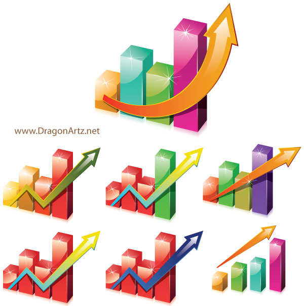 Charts Clipart with Arrow Vector Free