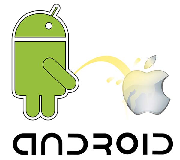 Android vs Apple Vector Image