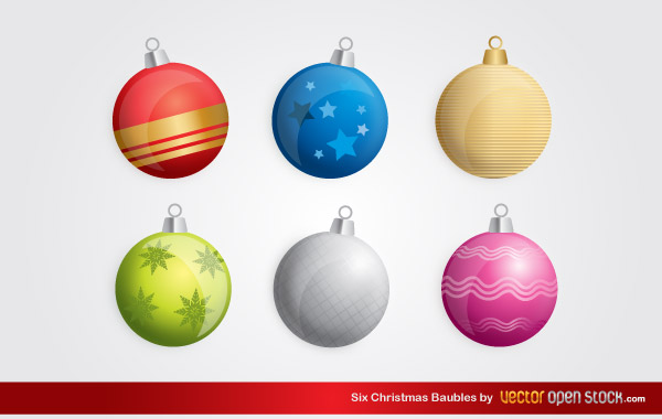 Free Christmas Baubles Vector Illustration