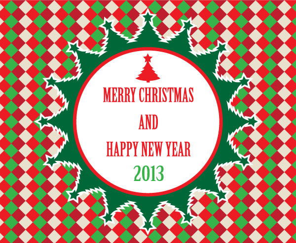 Merry Christmas and Happy New Year 2013 Vector Illustration