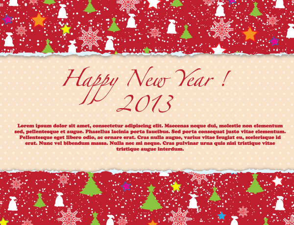 Happy New Year 2013 Red Greeting Card