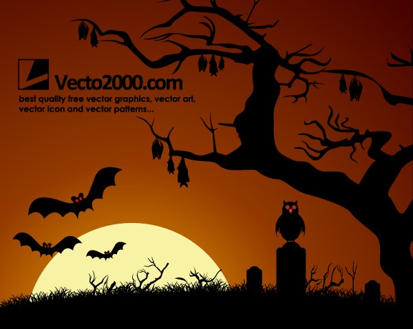Halloween Haunted Dark Nights Background Vector
