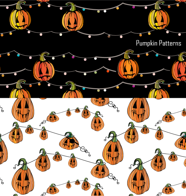 Halloween Pumpkin Vector and Photoshop Pattern