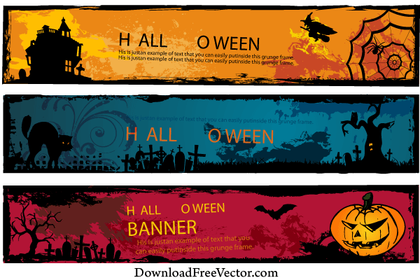 Halloween Banners Vector Free Download