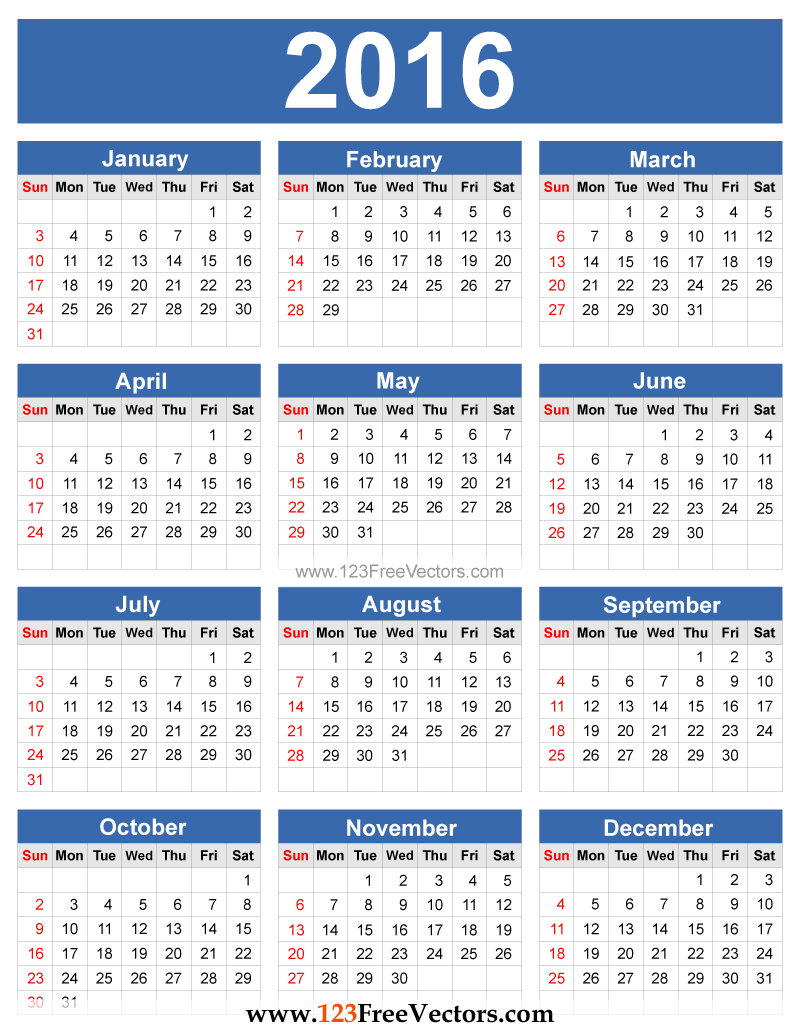 calendar 2016 illustrator download