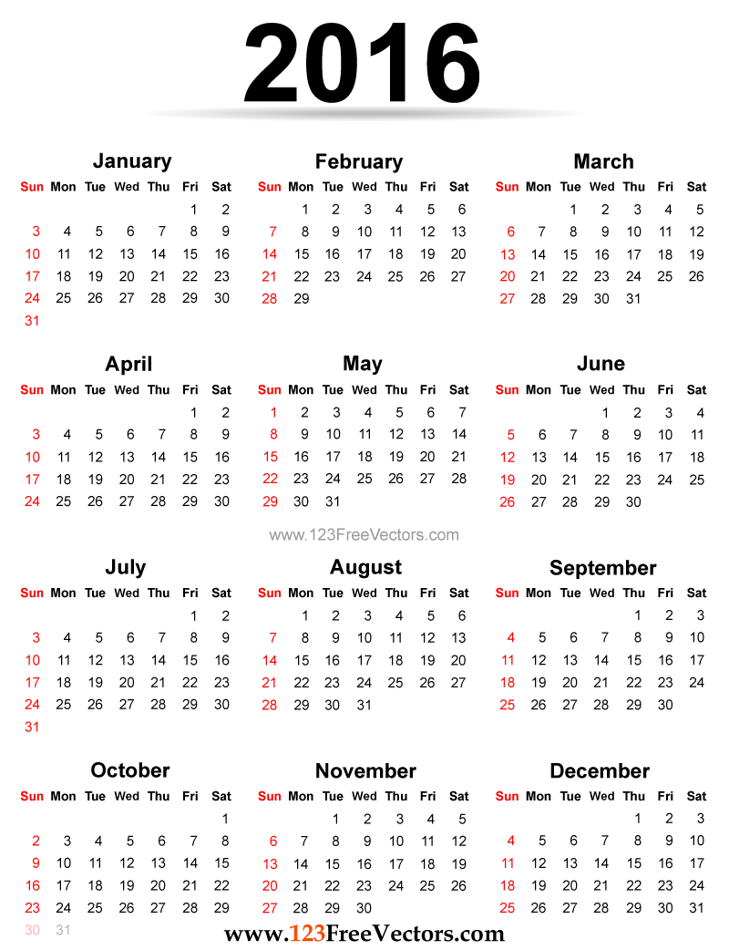 calendar 2016 illustrator download