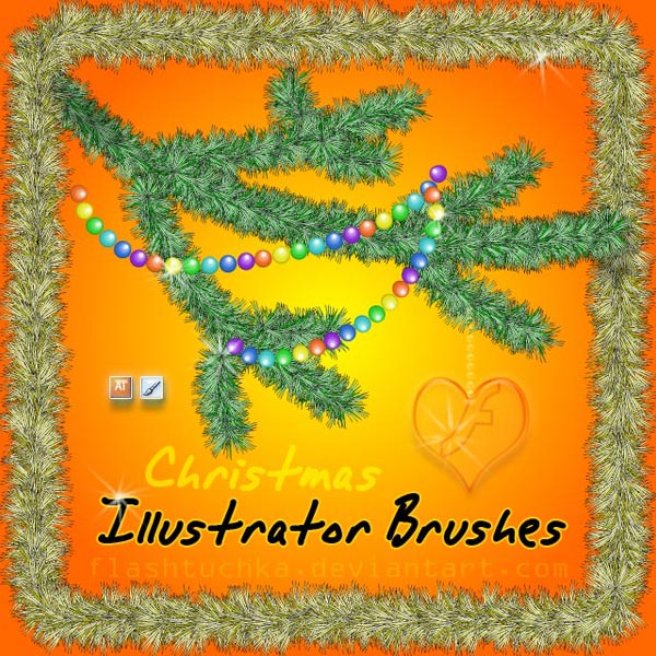 Christmas Tree Branch Illustrator Brushes