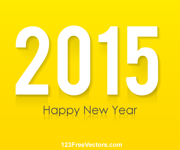 Happy New Year 2015 Vector Greeting Card Design