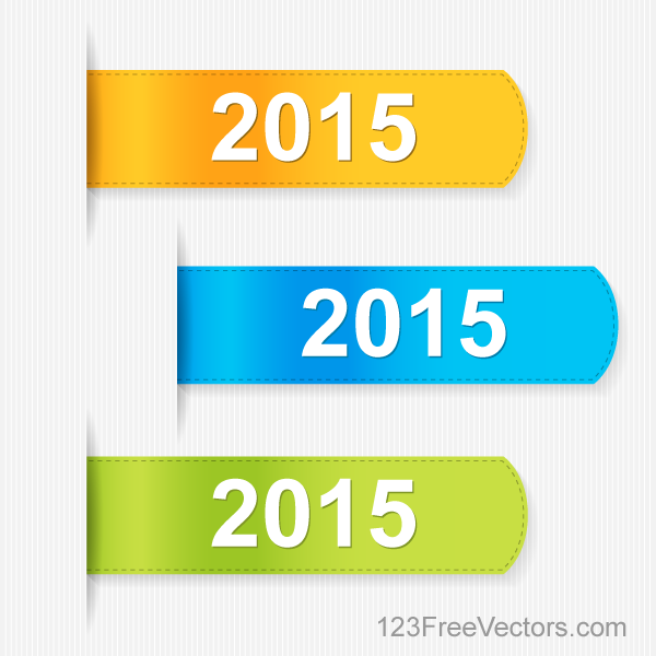 2015 Labels – Stickers Vector Set Free