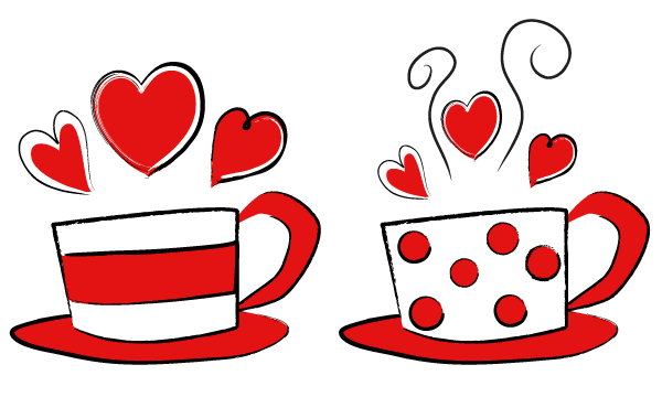 Vector Valentine’s Day Coffee Cups
