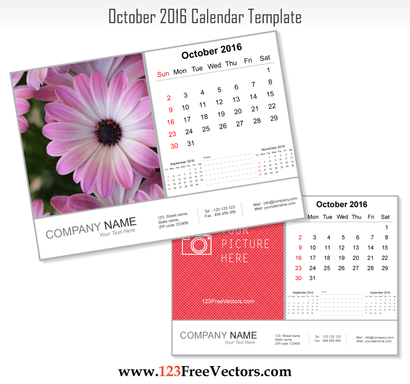 October 2016 Calendar Template
