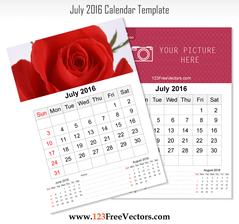 Wall Calendar July 2016