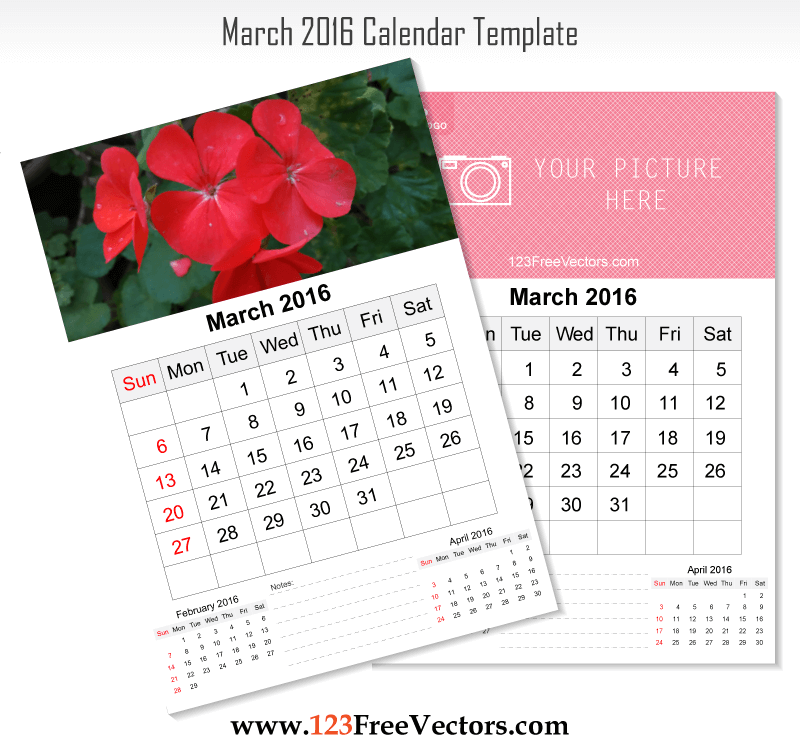 Wall Calendar March 2016