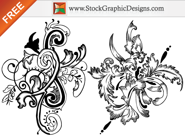 Hand Drawn Floral Free Vector Set