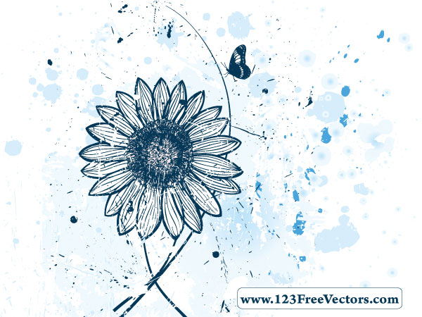 Vector Flower Watercolor Background