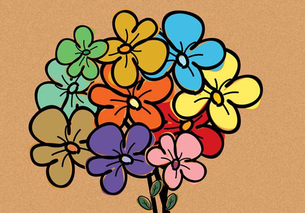 Colorful Vector Flowers Free