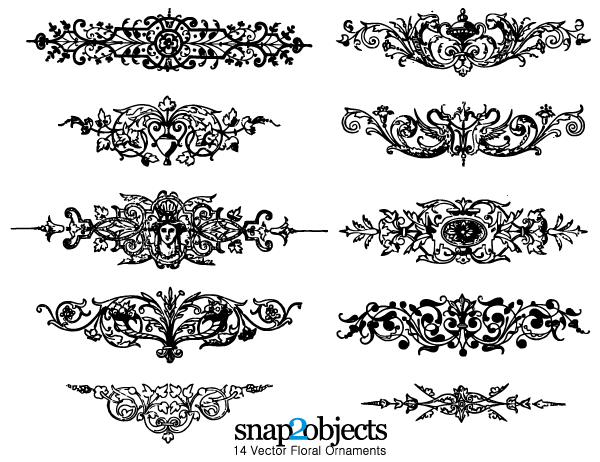 Floral Ornaments Graphics Free Vector Illustrator Pack