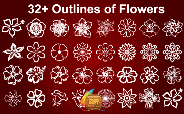 Vector Flowers Outline