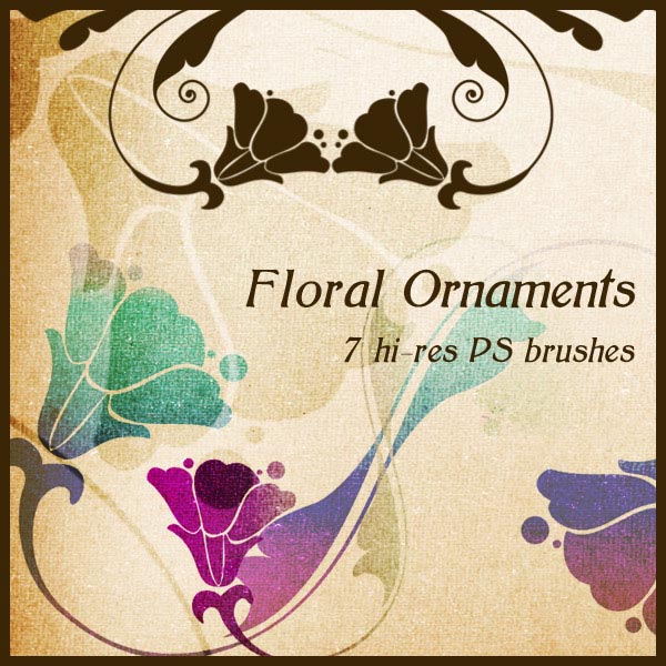 Vector Floral Ornaments and Photoshop Brushes