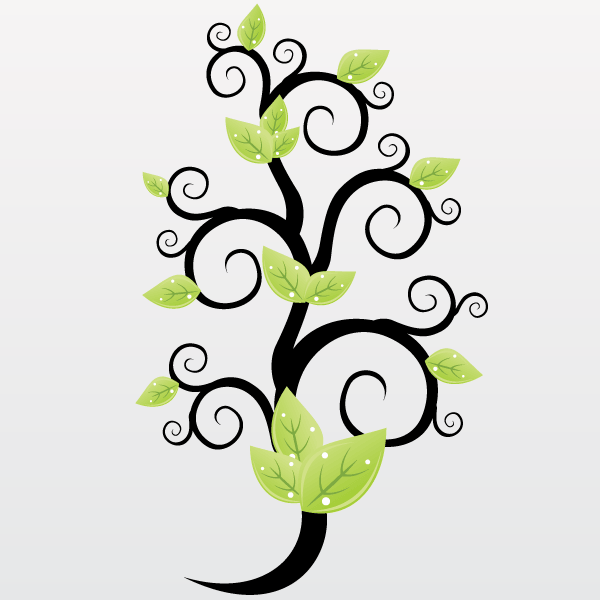Vector Floral Green Leaves
