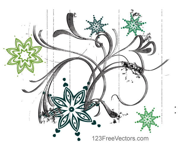 Abstract Flower Design Vector Graphics