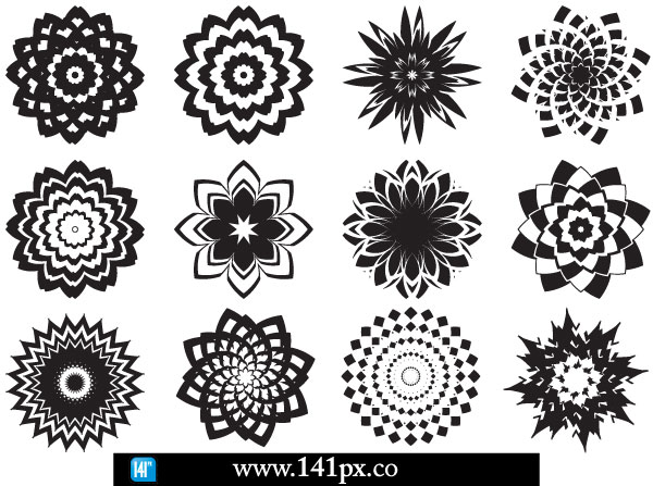 Abstract Flowers Vector