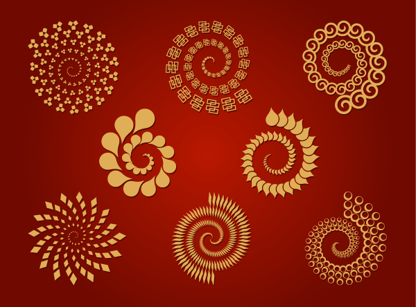 8 Spirals – Free Vector Set